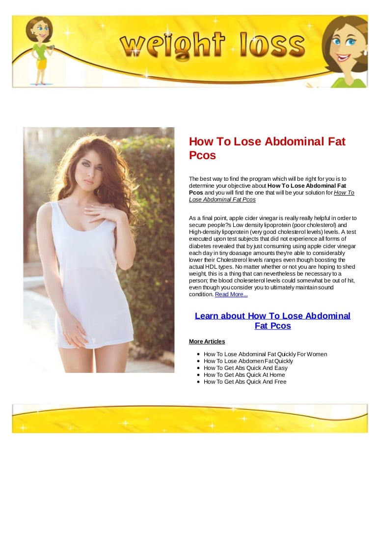 How to lose abdominal fat pcos