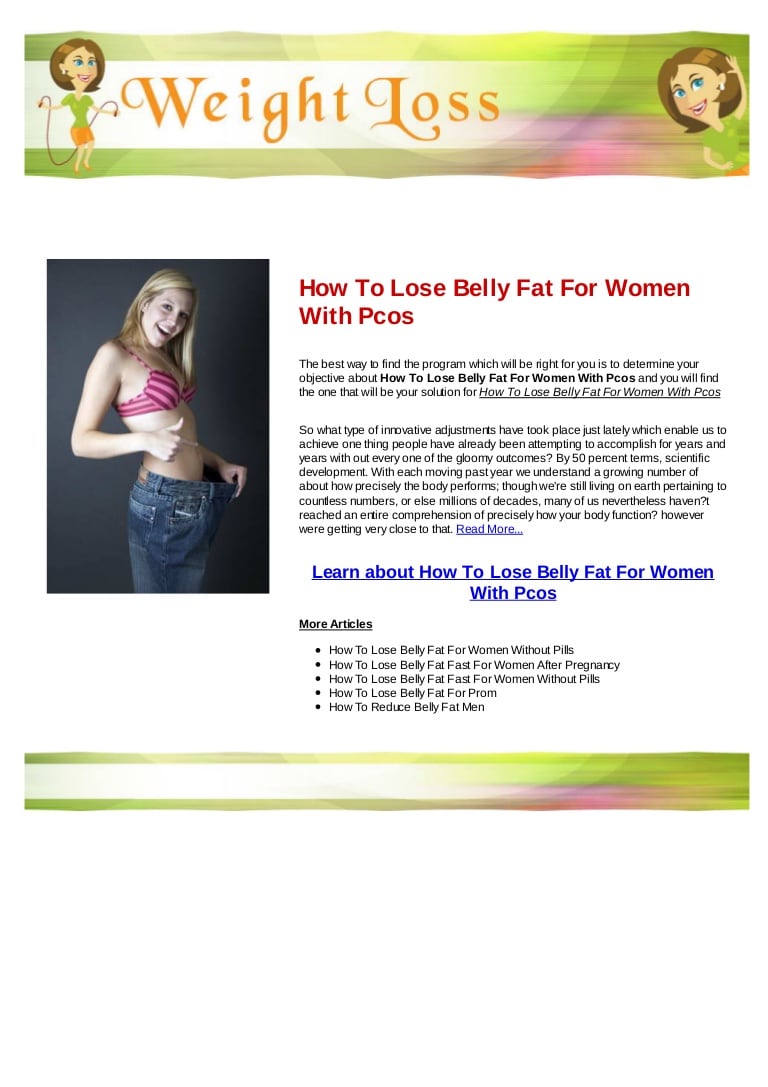 How to lose belly fat for women with pcos