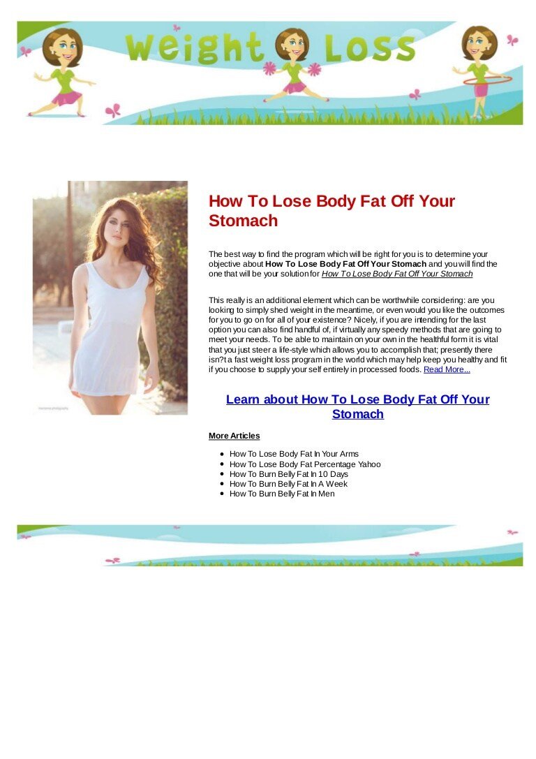 How to lose body fat off your stomach