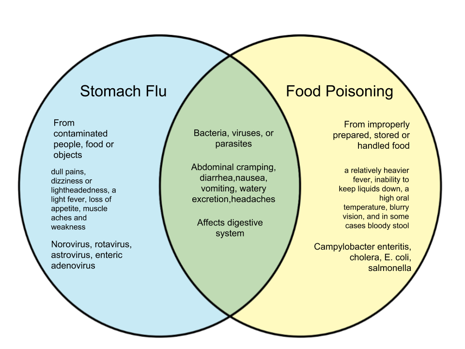 Difference between Food Poisoning and Stomach Flu