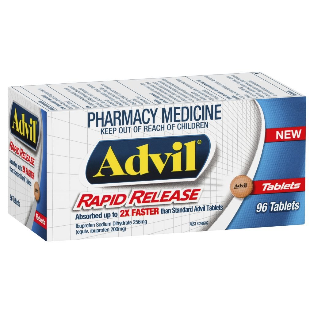 Advil Ibuprofen 200mg Rapid Release Tablets (Pack of 96 ...