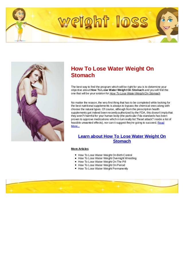 How to lose water weight on stomach