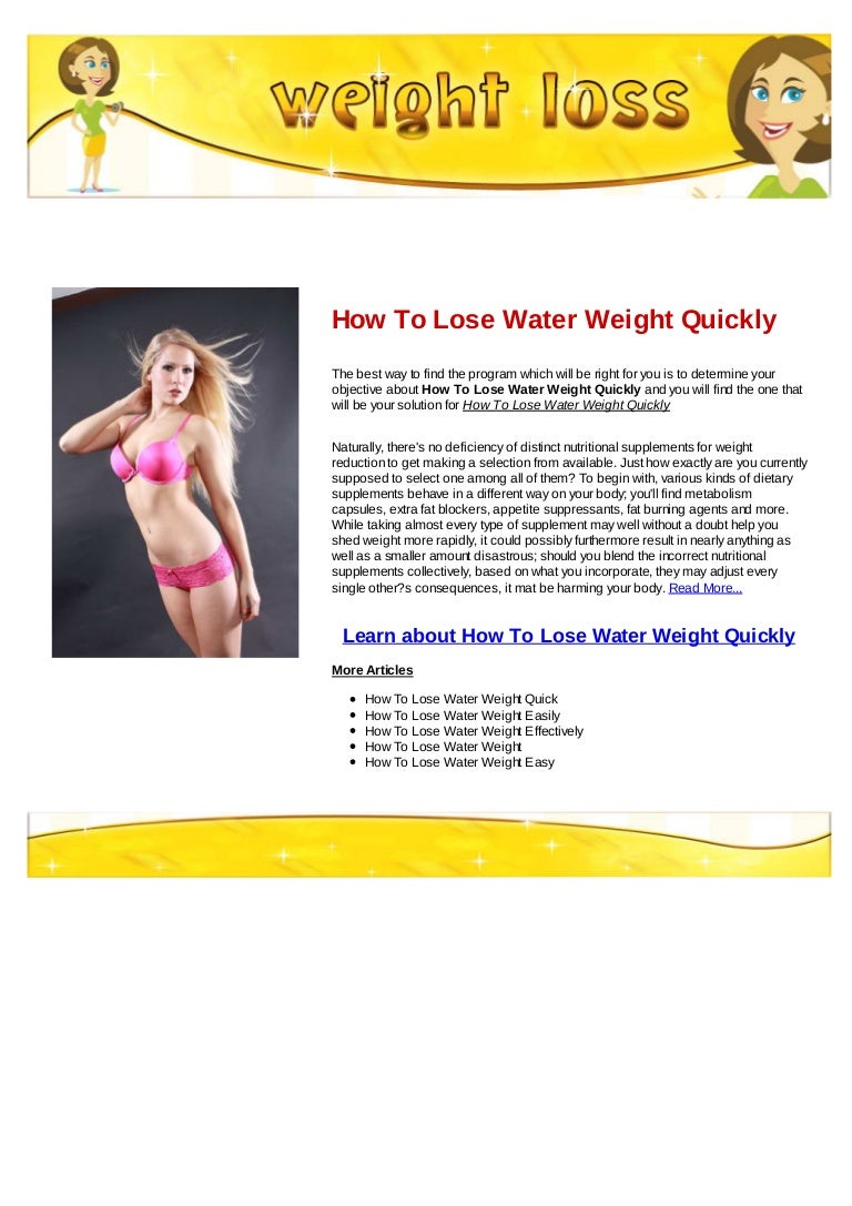 How to lose water weight quickly